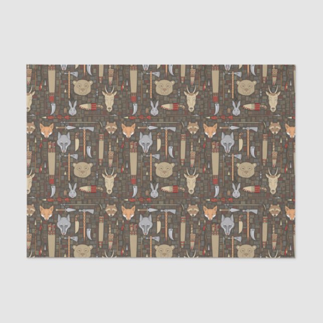 Ethnic Hunting Pattern Tissue Paper (Front)