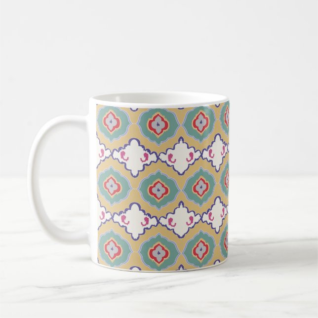 Ethnic ikat chevron pattern background Traditional Coffee Mug (Left)