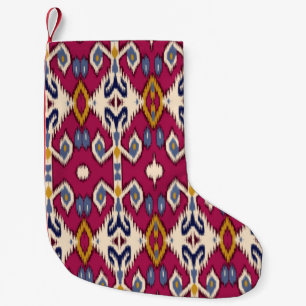 Ethnic ikat chevron pattern background Traditional Small Christmas Stocking