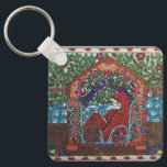 ethnic (Indian) bridal designs  Key Ring<br><div class="desc">This Madhubani artwork of the bride in a palanquin is a great wedding favour or a bridesmaid gift. see more about this artwork at https://artresponses.com/2023/06/25/chosen/</div>