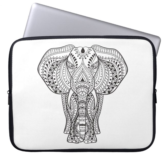 Ethnic Indian Elephant Laptop Sleeve (Front)