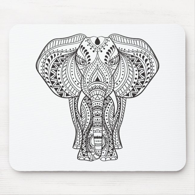Ethnic Indian Elephant Mouse Mat (Front)