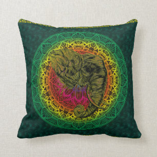 Ethnic Indian Style - Mandala - Tribal Elephant Cushion