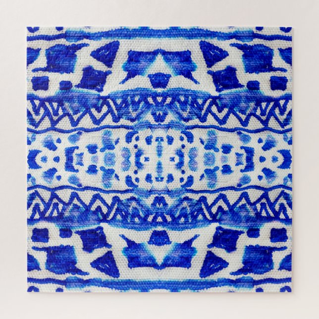 Ethnic Indigo Arrow Native Patterns Jigsaw Puzzle (Vertical)