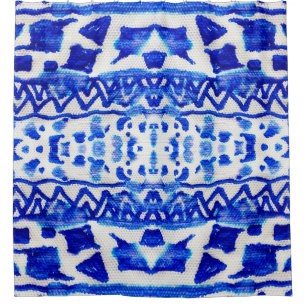 Ethnic Indigo Arrow Native Patterns Shower Curtain