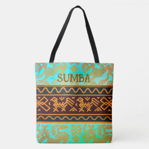 Ethnic,Indonesia Vintage Tenun Sumba Pattern Tote Bag