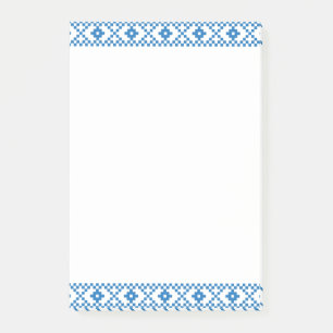Ethnic Latvian blue and white tribal folk art Post-it Notes