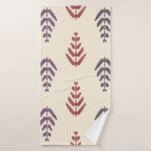 Ethnic leaf background art. Seamless pattern in tr Bath Towel