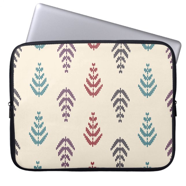 Ethnic leaf background art. Seamless pattern in tr Laptop Sleeve (Front)