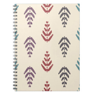 Ethnic leaf background art. Seamless pattern in tr Notebook