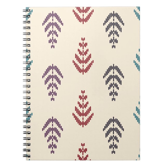 Ethnic leaf background art. Seamless pattern in tr Notebook (Front)