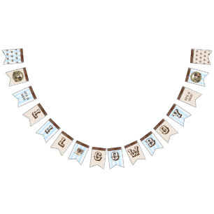 Ethnic Lil Cowboy Baby Shower Flag Banner