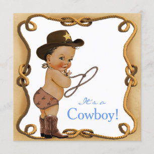 Ethnic Little Cowboy Baby Shower Invitation