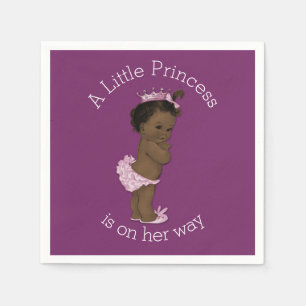 Ethnic Little Princess Baby Shower Purple Napkin