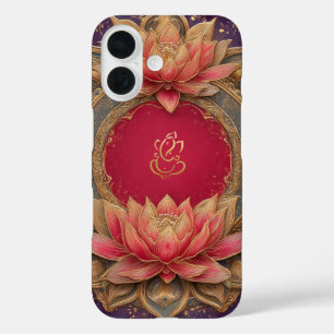 Ethnic Lotus Indian God Ganesh iPhone 16 Case