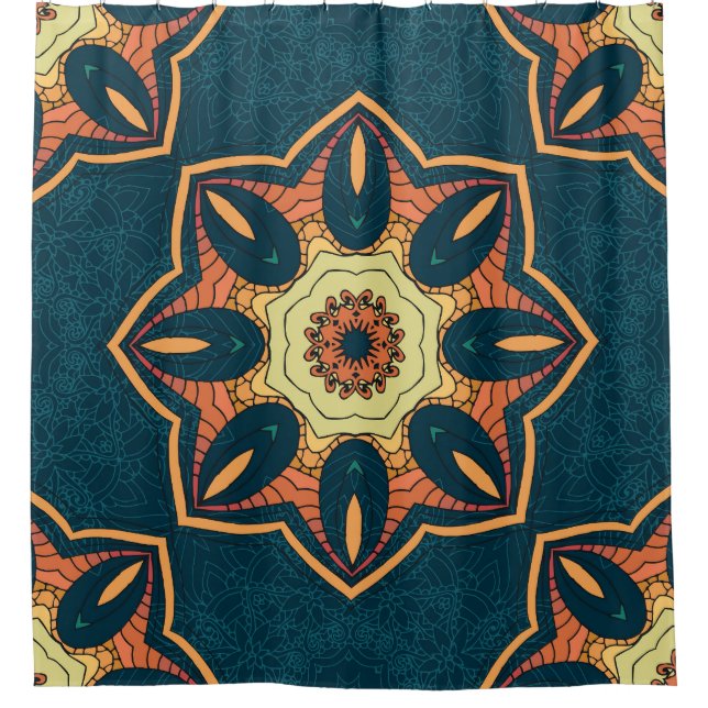 Ethnic mandala: seamless vintage pattern shower curtain (Front)