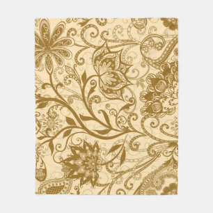 Ethnic Mandalas: Indian Style Pattern Fleece Blanket