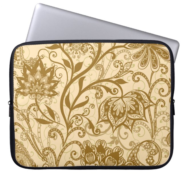 Ethnic Mandalas: Indian Style Pattern Laptop Sleeve (Front)