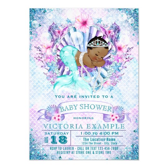 mermaid baby shower invitations