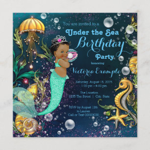 Ethnic Mermaid Birthday Party Invitation