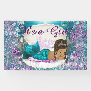 Ethnic Mermaid Princess Baby Shower Banner