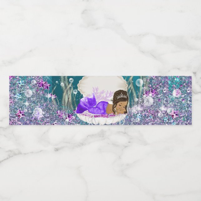 Ethnic Mermaid Water Bottle Labels (Single Label)