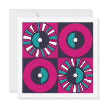 Ethnic Mid Century Modern Magenta Teal Blank 