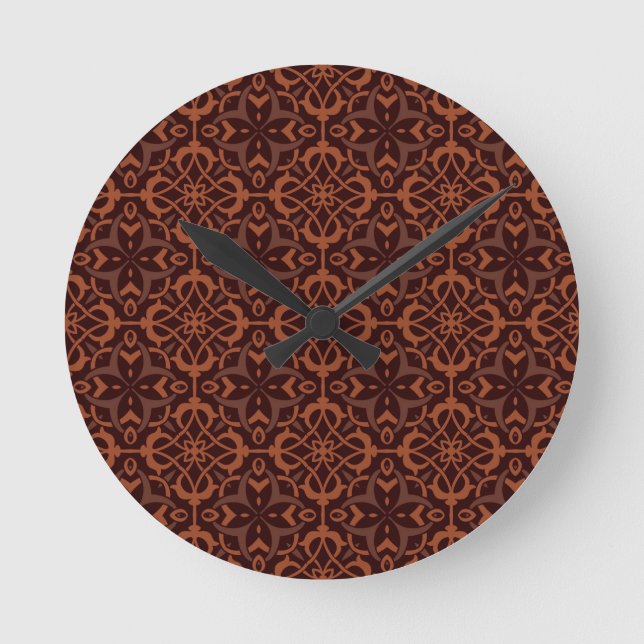Ethnic modern geometric pattern round clock (Front)