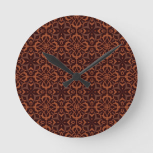 Ethnic modern geometric pattern round clock