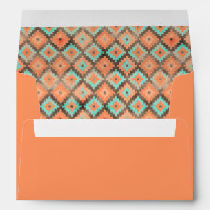 Ethnic Modern Kilim Mosaic Pattern Watercolor Envelope