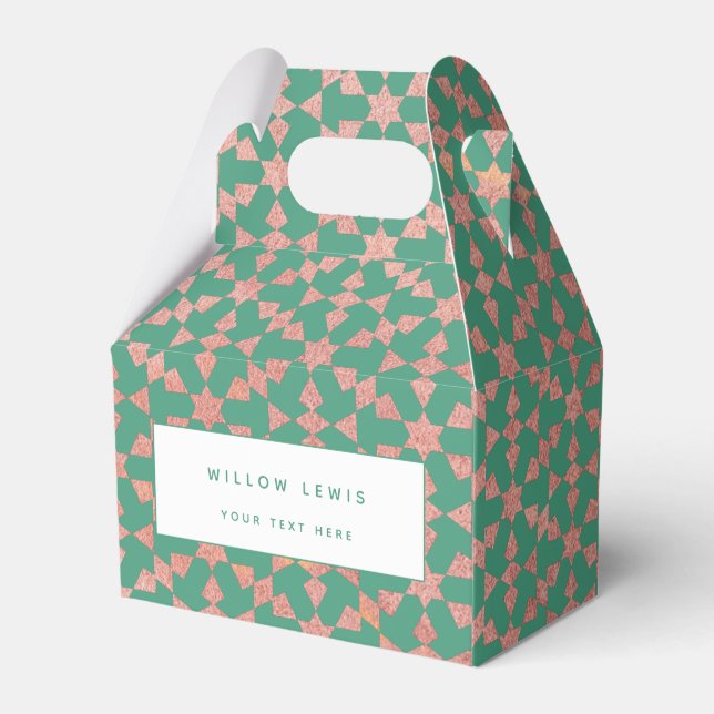 Ethnic Moroccan Geometric Mosaic Pattern Favour Box (Front Side)