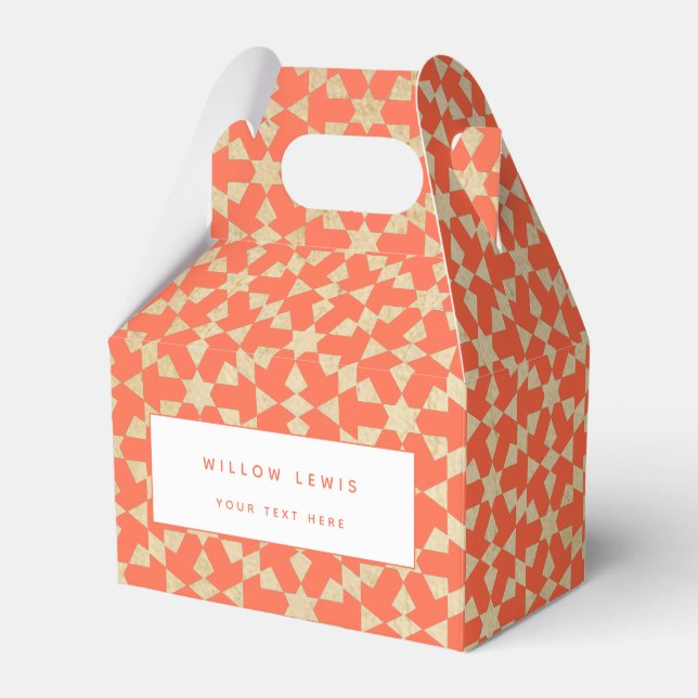 Ethnic Moroccan Geometric Mosaic Pattern  Favour Box (Front Side)