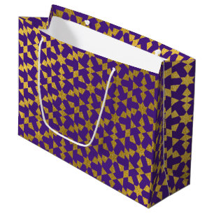 Ethnic Moroccan Geometric Mosaic Pattern Large Gift Bag