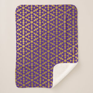 Ethnic Moroccan Geometric Mosaic Pattern Sherpa Blanket