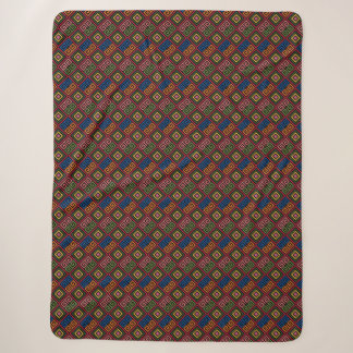 Ethnic Motif Diamond Grid Colourful Abstract  Sherpa Blanket