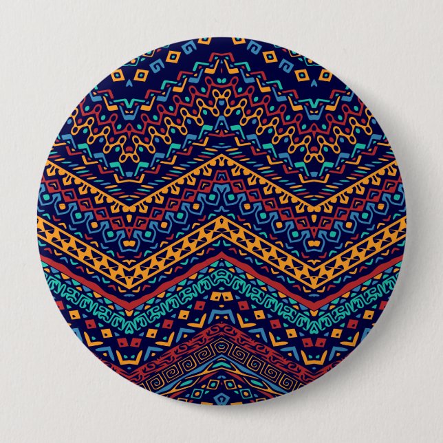 Ethnic Motifs 10 Cm Round Badge (Front)