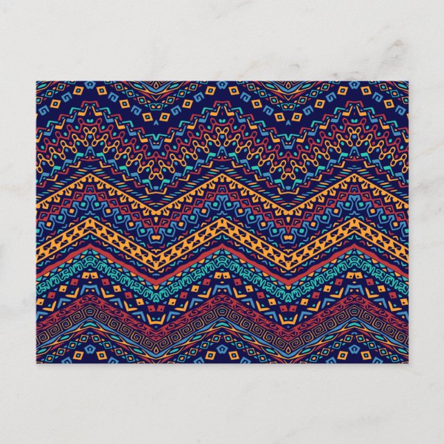 Ethnic Motifs Holiday Postcard (Front)