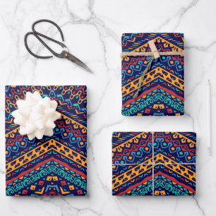 Ethnic Motifs Wrapping Paper Sheet