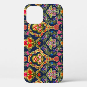 Ethnic Mughal Floral: Blue Seamless Pattern iPhone 12 Case