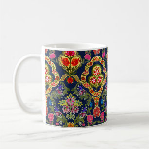 Ethnic Mughal Floral: Blue Seamless Pattern Coffee Mug