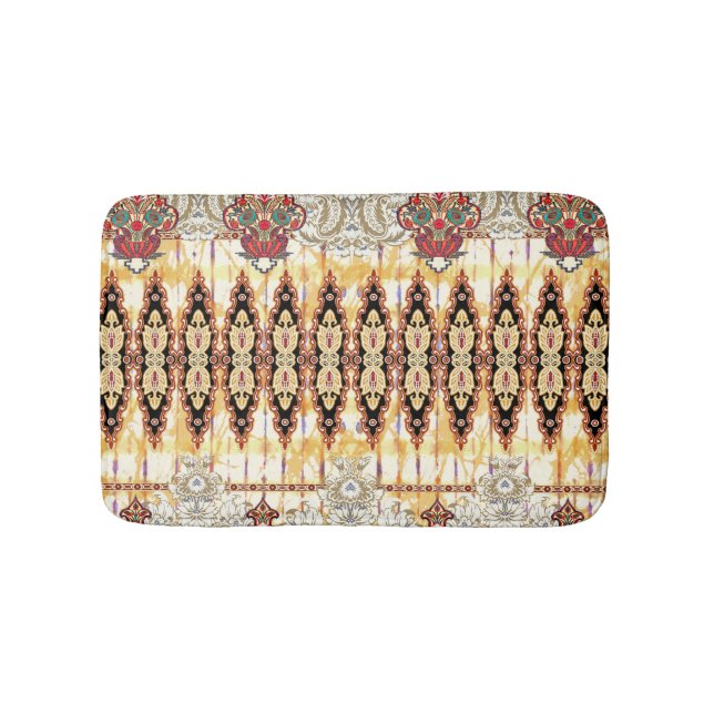 Ethnic Mughal: floral digital pattern Bath Mat (Front)