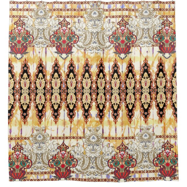 Ethnic Mughal: floral digital pattern Shower Curtain (Front)