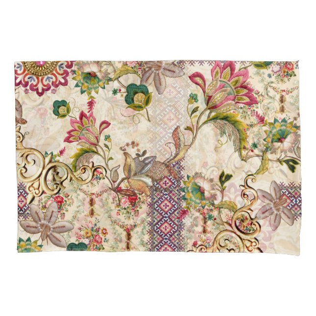 Ethnic Mughal Floral Paisley Pillowcase (Front)