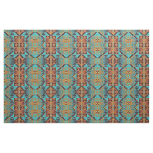 Ethnic Native American Indian Tribal Pattern Fabric