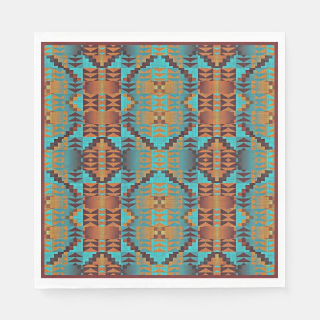 Ethnic Native American Indian Tribal Pattern Napkin (Front)
