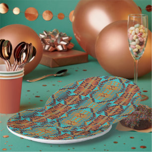 Ethnic Native American Indian Tribal Pattern Paper Plate