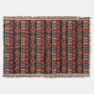 ethnic navajo seamless pattern throw blanket
