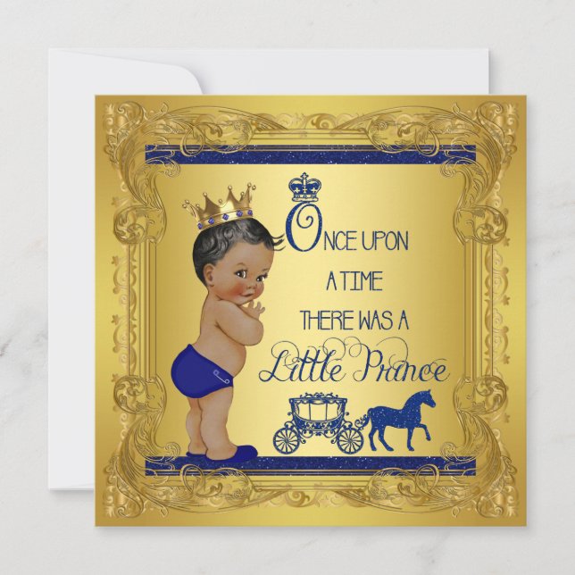 Ethnic Once Upon a Time Prince Baby Shower Invitation (Front)