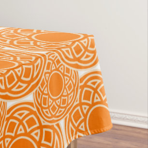 Ethnic Orange Geometric african pattern. Tablecloth