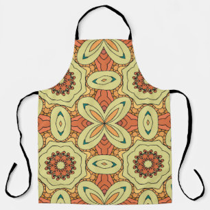 Ethnic orange seamless pattern with mandala. illus apron